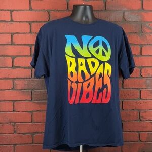 Dom No Bad Vibes Mens 2XL‎ Blue T-Shirt – Casual, Streetwear